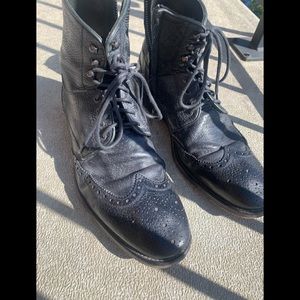 John Varvatos Boots w/ side zip and wingtip.